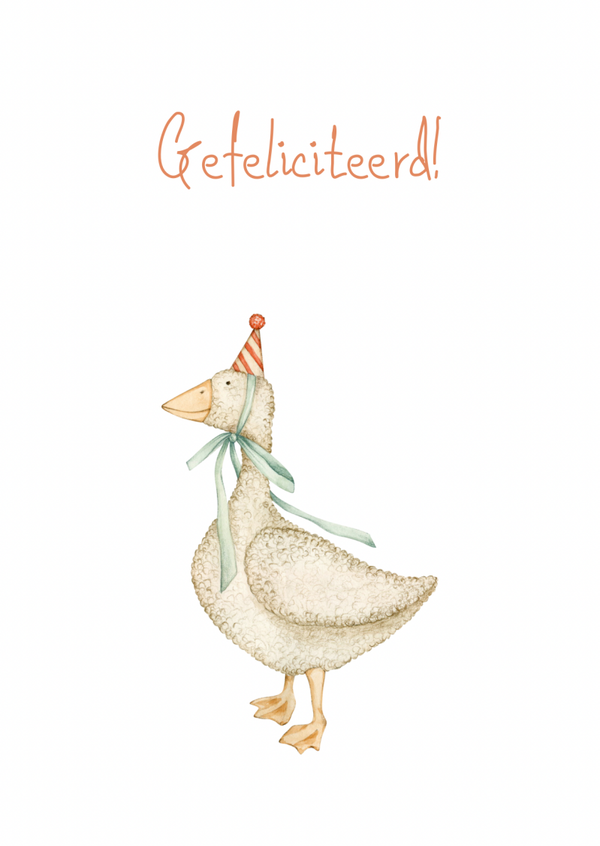 Kaart gefeliciteerd gans