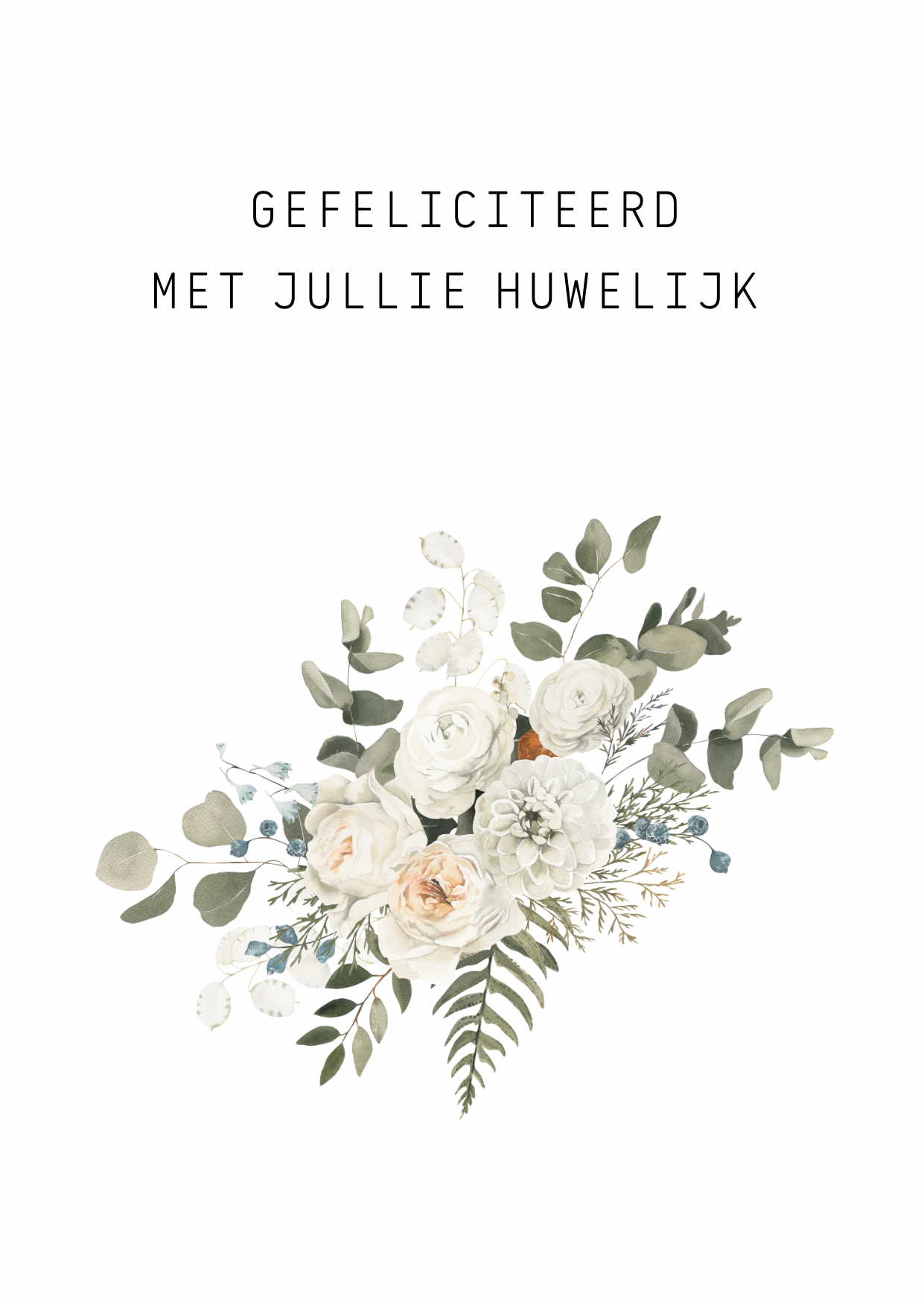 Kaart huwelijk boeket