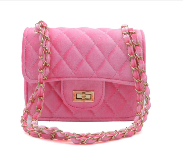 Fluwele handtas roze