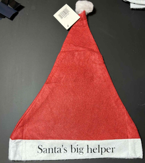 Bedrukte Kerstmuts "Santa's big helper"