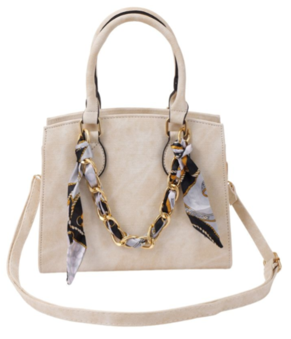 Tas met sjaal beige