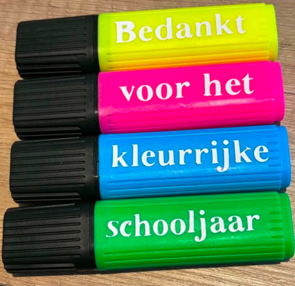 Fluostiften: Bedankt voor het kleurrijke schooljaar