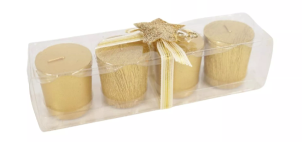 Metallic kaarsen set van 4