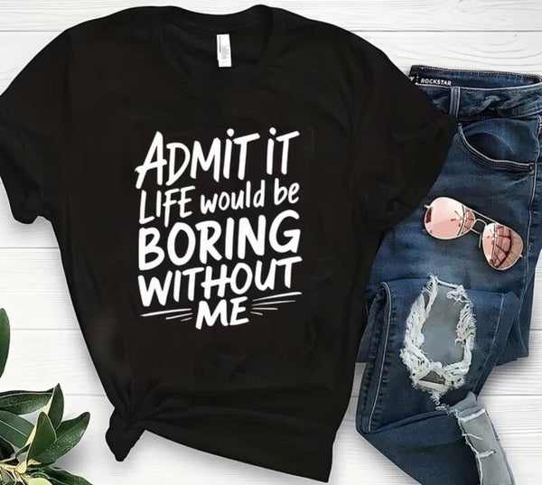 Tshirt met bedrukking in zwart,wit of blauw