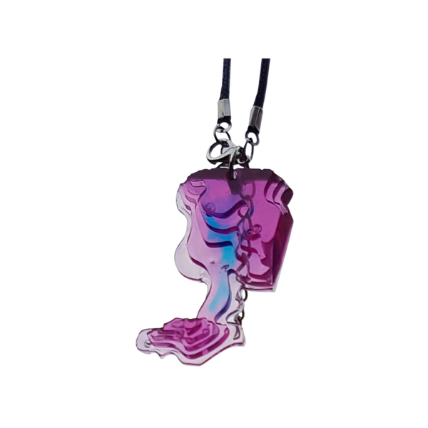Hanger Epoxy roze blauw met relief