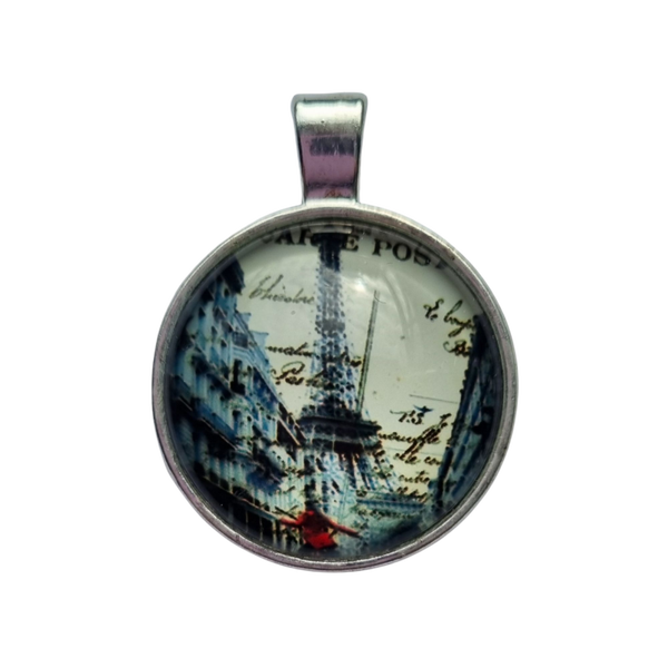 Hanger rvs met cabochon 25 mm Paris diverse varianten