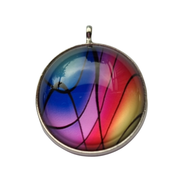 Hanger rvs met cabochon 20 mm multicolor in diverse varianten