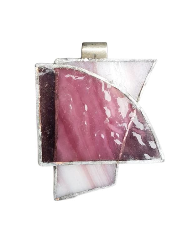 Glashanger tiffany paars doorschijnend en lila wit