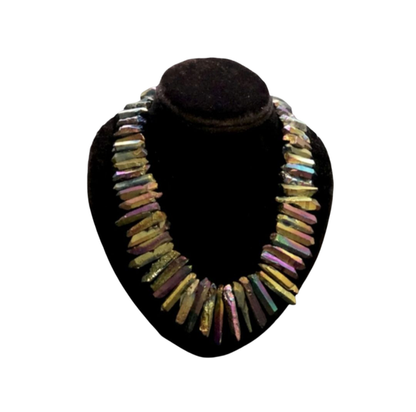 Luxe ketting van titanium kwarts met luxe zilveren kapittelsluiting