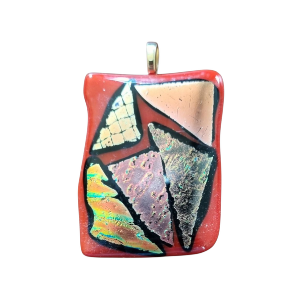 Glashanger rood dichroic goud