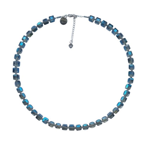 Blokjesketting facet blauw