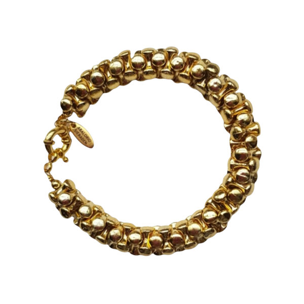 Vintage armband acryl goudkleur met luxe vergulden sluiting