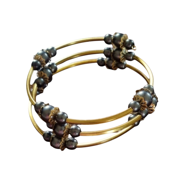 Spiraalarmband grijs met buizen