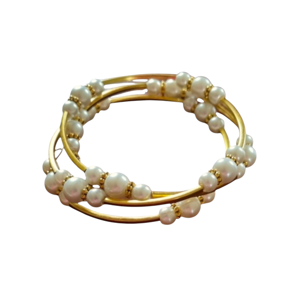 Spiraalarmband wit met buizen