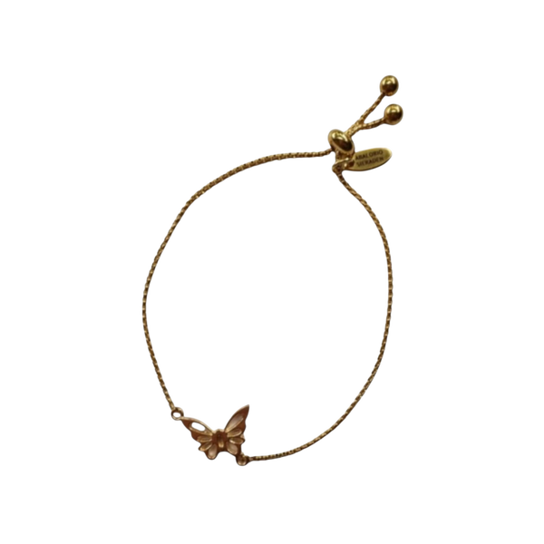 RVS gouden verstelbare armband met vlinder