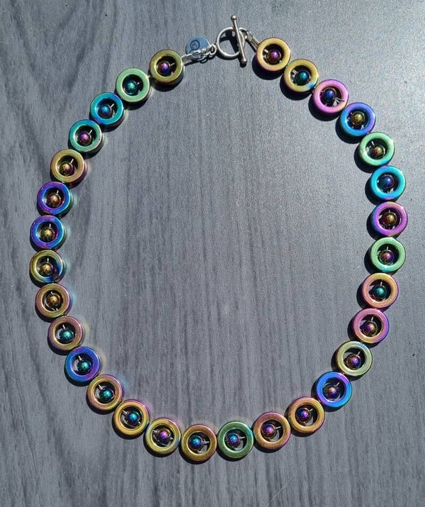 Hematiet ketting donutvorm