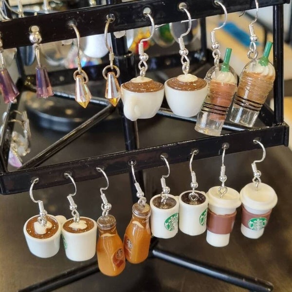 Koffie oorbellen in diverse varianten