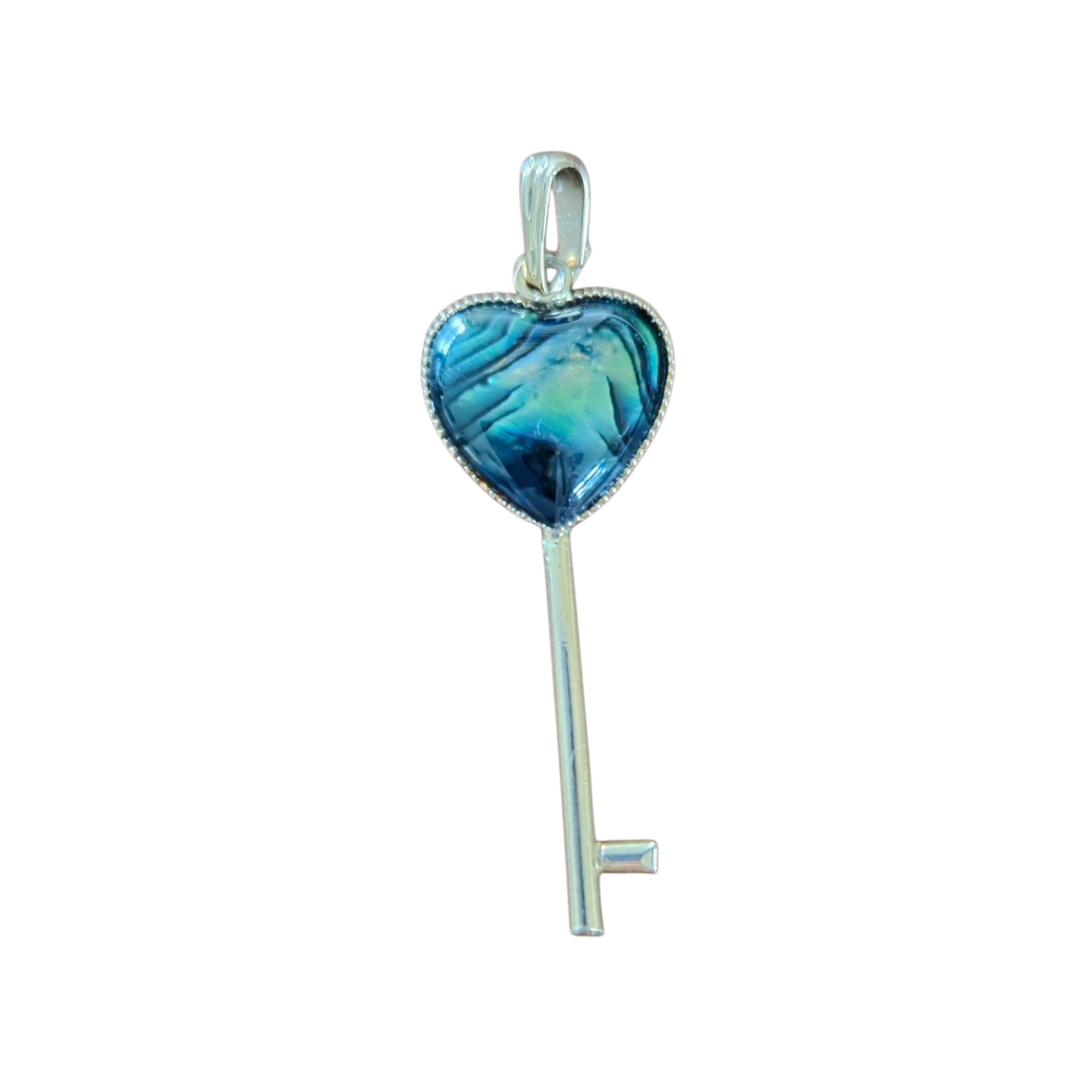 Vintage double harthanger met Nieuwzeelandse abalone schelp