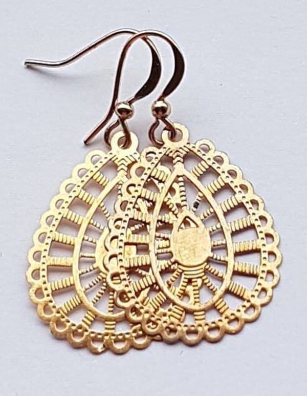 Ibiza bohemian filigrain oorhangers rose gold
