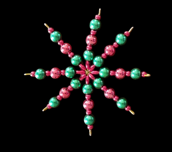 Kerstster glanzend rood-groen