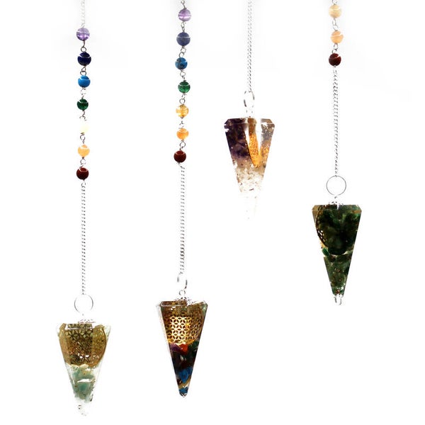 Orgonite Power Chakra Pendel - Bloem des Levens