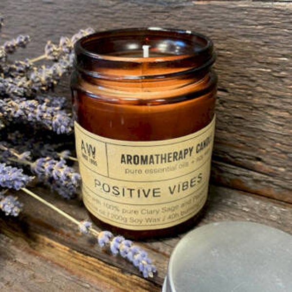 Aromatherapie Sojawas Kaarsen in Glazen Pot - Positief - 200gr