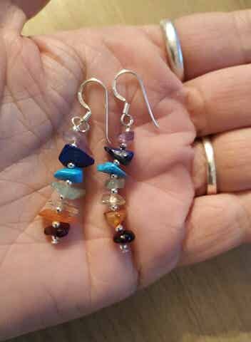 Zilver chakra oorbellen