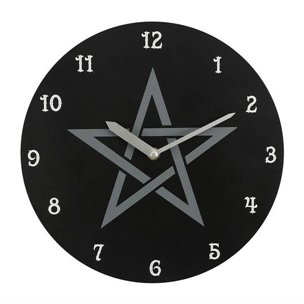 Wicca Wandklok met Pentagram: Maak van elk uur een magisch moment