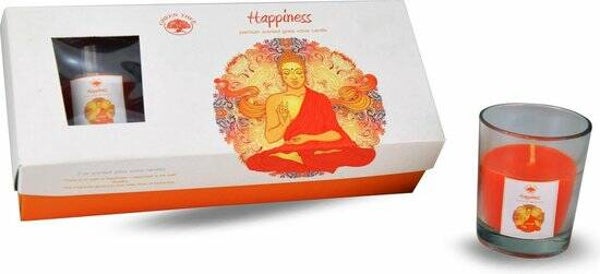 Kaarsen in Glas Happiness (Set van 3)