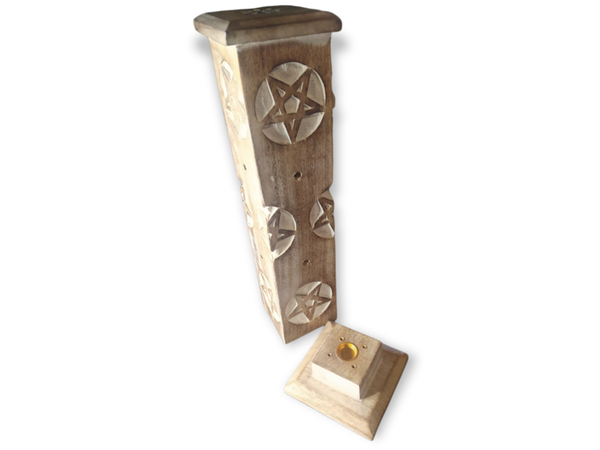 Wierookhouder stokjes en kegel toren pentagram