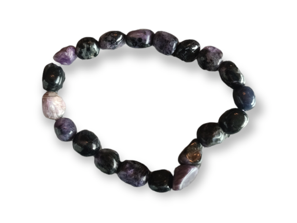 armband charoiet nuggets 8-10mm trommelsteen