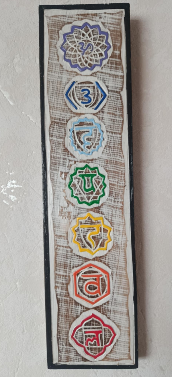 Houten Chakra Wandhanger | Handgeschilderd & Rustiek | Wanddecoratie