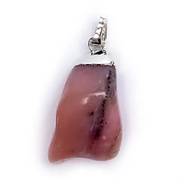 Roze Opaal Edelsteenhanger – met oog en kapje, incl. ketting