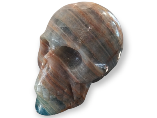 Blauwe Onyx (“Aragoniet”) Schedel uit Patagonië/Argentinië.