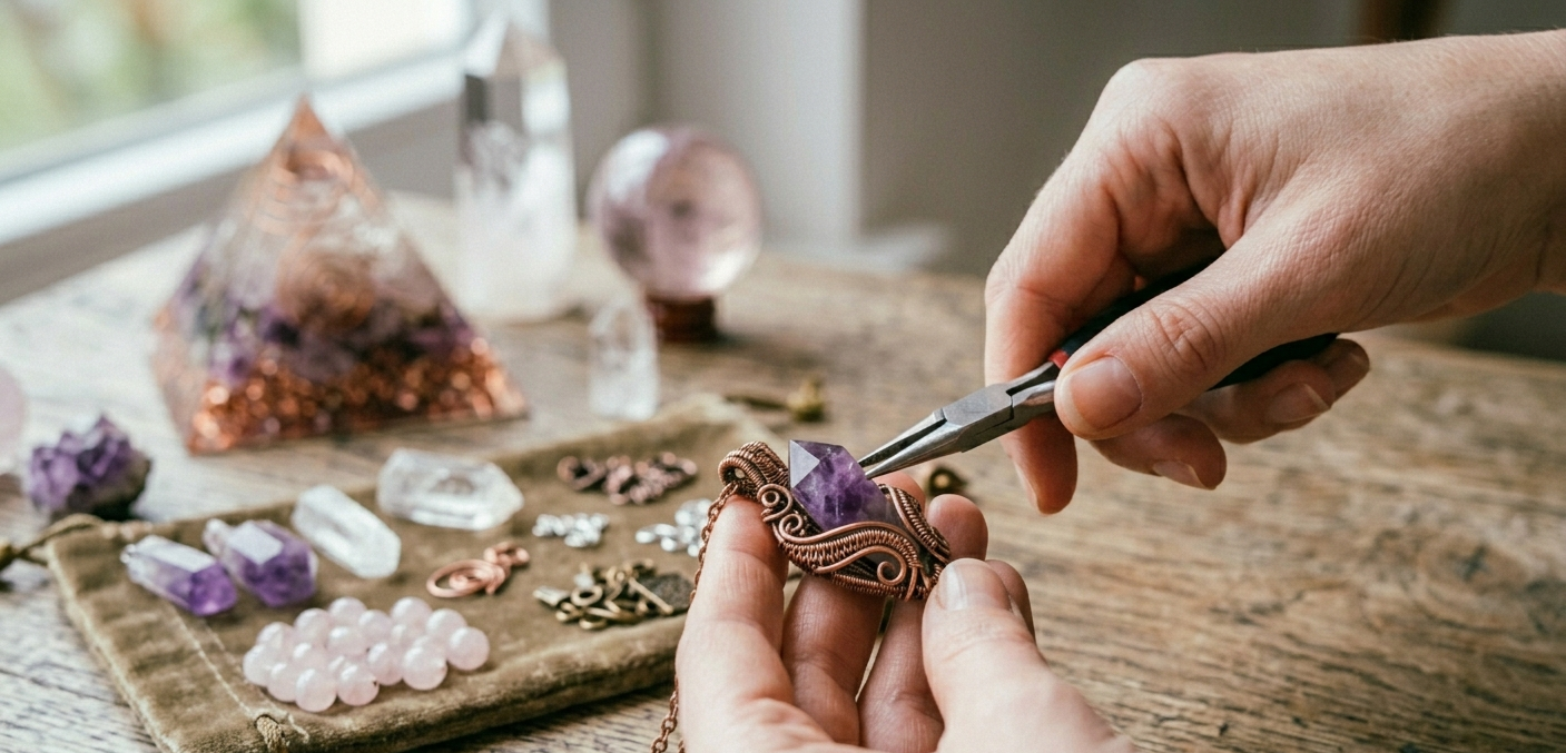 Atelier Mystique handgemaakte edelsteen sieraden proces