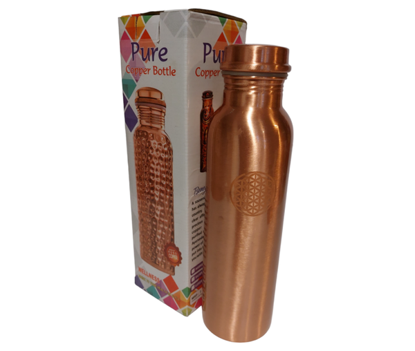 Koperen Waterfles Flower of Life – Ayurvedisch & Alkalisch – India