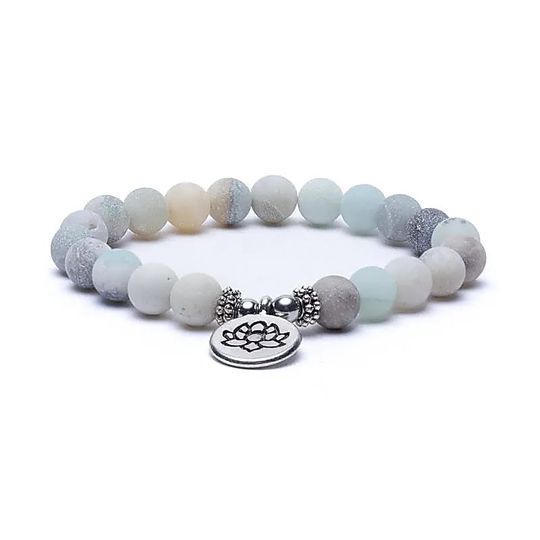 Armband Amazoniet met Bedeltje Lotus of Boeddha