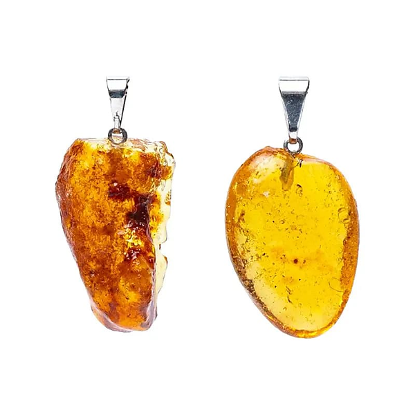 Amber (Copal) Edelsteenhanger – met geboord oogje (±2,5 cm) – Bescherming & zonnige energie