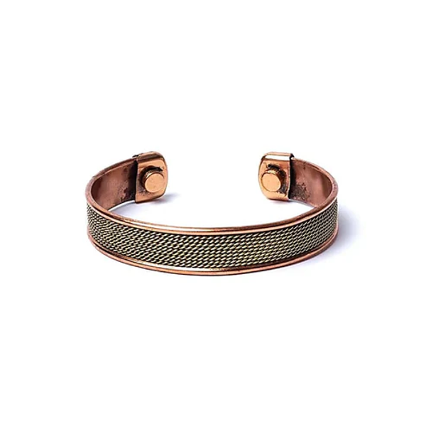 Koperen magneetarmband met touwmotief - 6,5 cm | Atelier Mystique