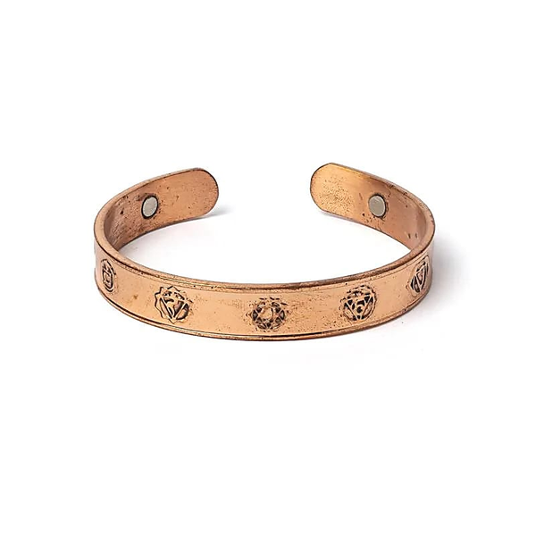 Armband koper chakrasymbolen magnetisch -- ±8 mm