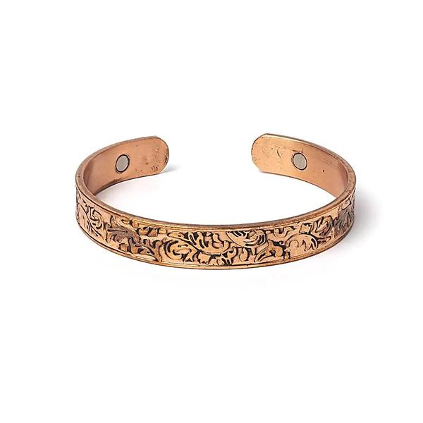 Armband koper bladeren magnetisch -- ±8 mm
