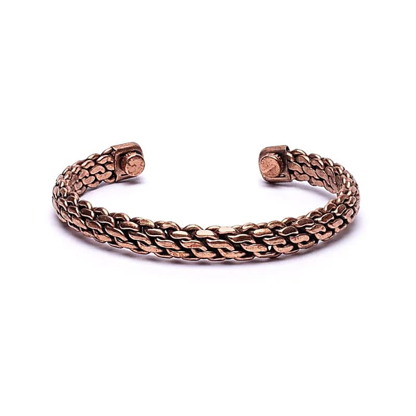 Armband koper gevlochten magnetisch -- ±8 mm