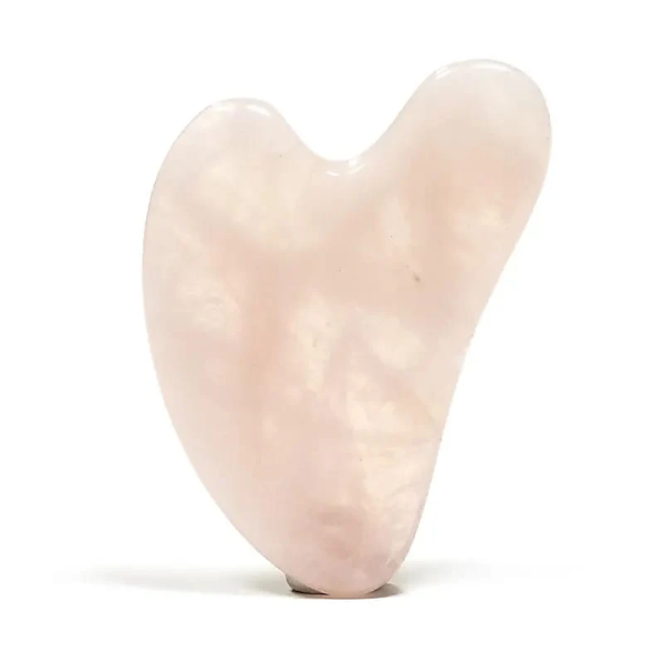Gua sha massagehulp rozenkwarts -- 45 g; 8 cm
