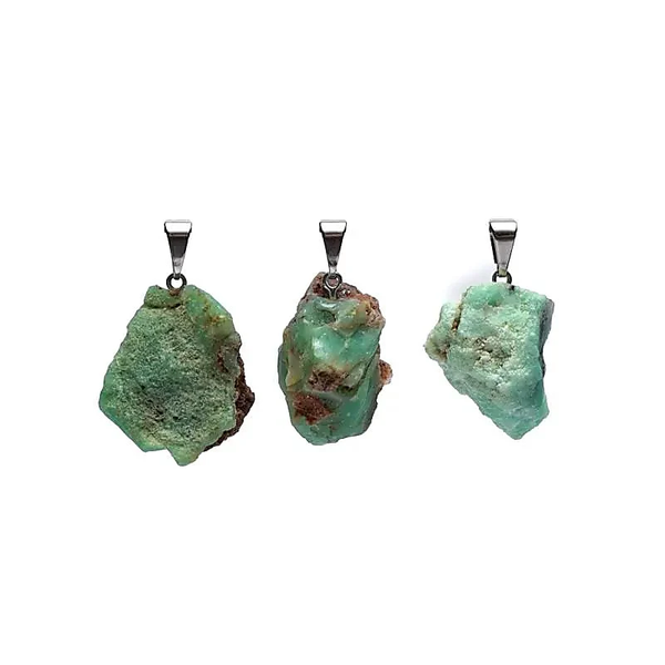 Chrysopraas hanger ruw – 2,5 cm – Hartcoherentie & Acceptatie