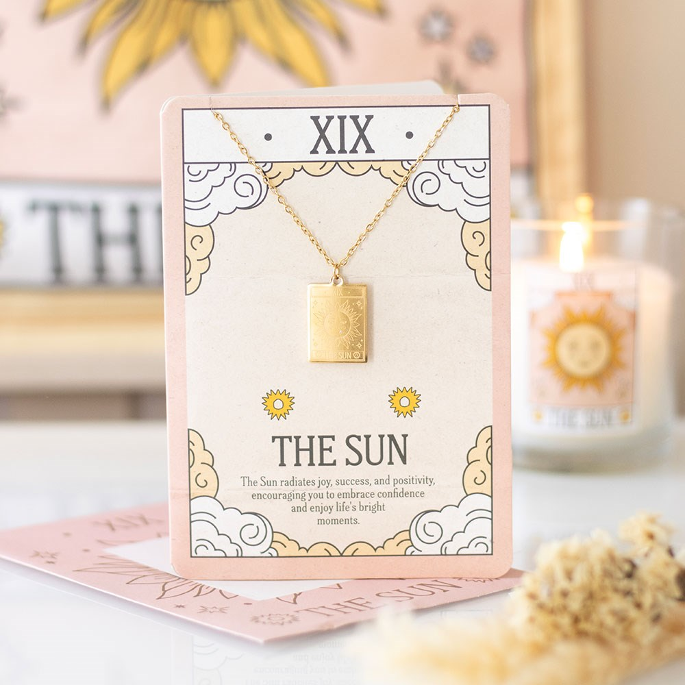 The Sun Tarot Ketting – Goudkleurig – Vintage Tarot Cadeau