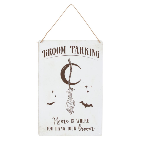 Broom Parking Metaalbord – Hekserij Wanddecoratie