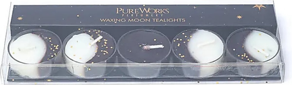 Theelichtjes maanstanden - waxinelichtjes - maanfasen - serie van 5
