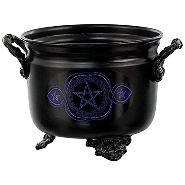Cauldron Heksenketel met Blauw Pentagram – Voor Rituelen en Wierook
