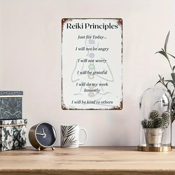 Reiki Principes Wandbord – Metaal