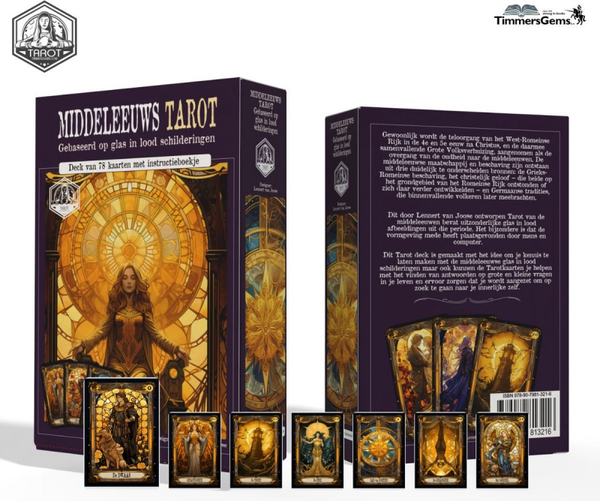 Middeleeuws tarot - Gebaseerd op glas in lood schilderijen - Deck van 78 tarotkaarten met instructieboekje